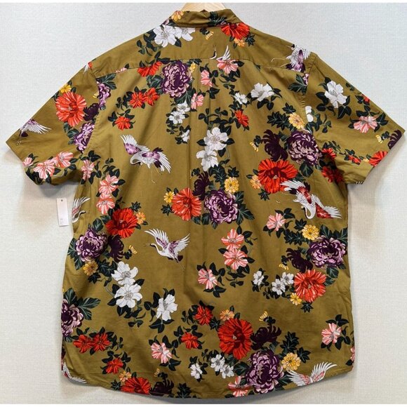 Goodthreads Men's Casual Button Up Poplin Shirt Short Sleeve Sz XXL Multi Floral - Picture 2 of 14